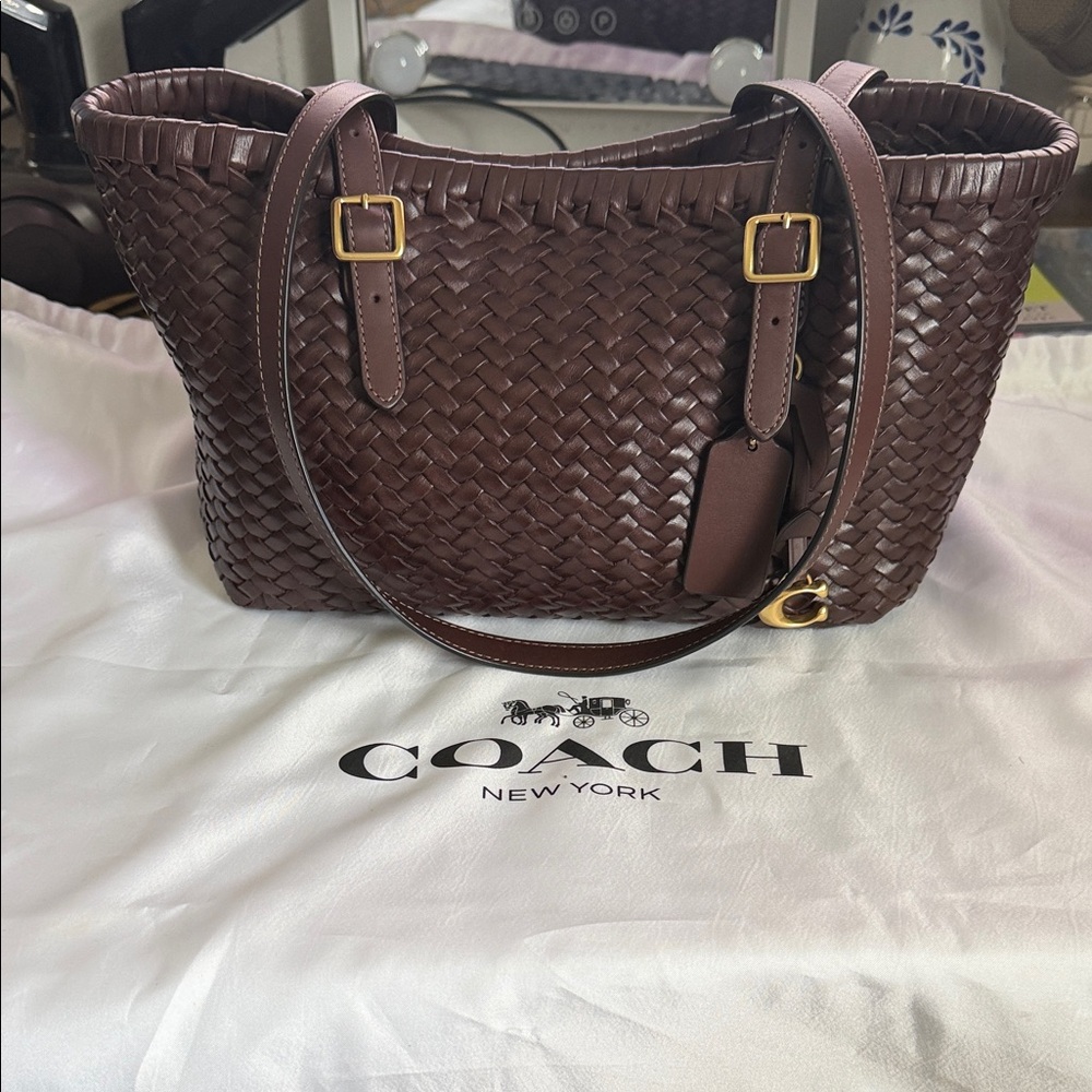 Coach Woven Swing Tote Bag